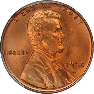 image for: 1952-D 1c PCGS MS67 RD