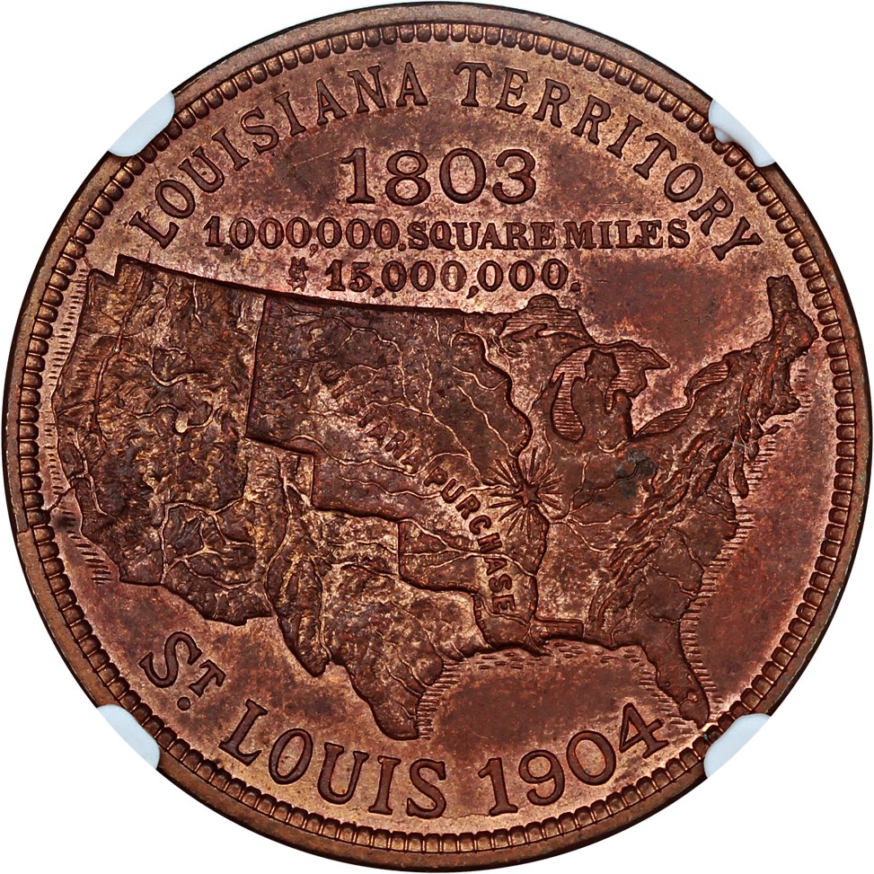 image for: 1904 LA Purchase Expo, Official, Bronze SC$1 NGC MS64 RB (HK-303)