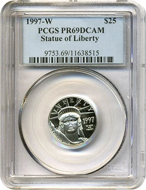 image for: 1997-W $25 Platinum Eagle PCGS Proof 69 DCameo