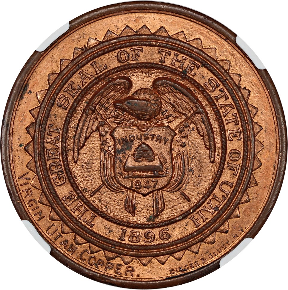 image for: 1909 Alaska-Yukon Expo, Utah, Copper SC$1 NGC MS64 RB (HK-359)