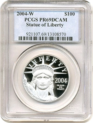 image for: 2004-W $100 Platinum Eagle PCGS Proof 69 DCameo