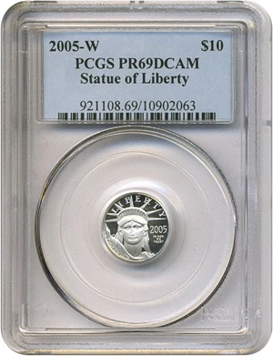 image for: 2005-W $10 Platinum Eagle PCGS Proof 69 DCameo