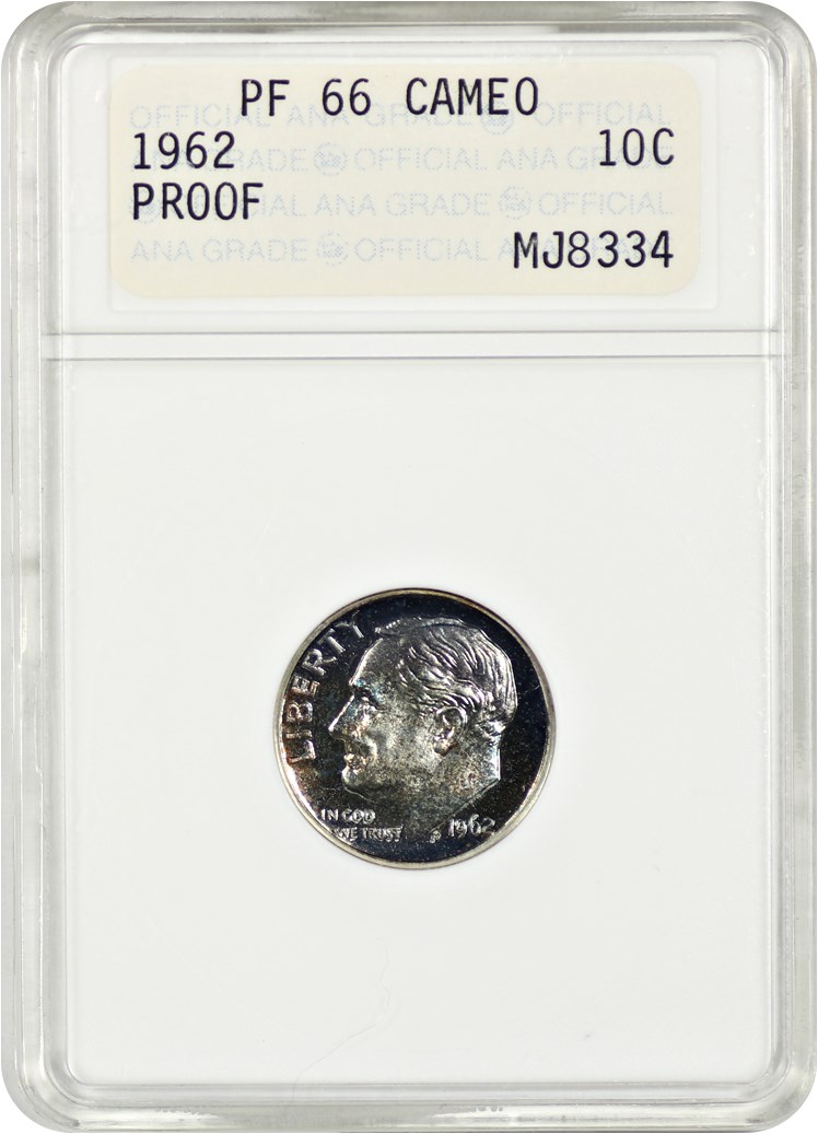 image for: 1962 10c ANACS Proof 66 Cameo