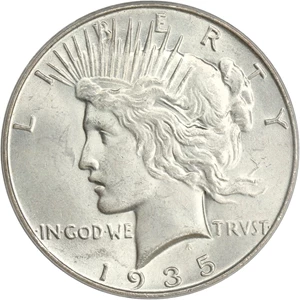 image for: 1935-S $1 PCGS MS62