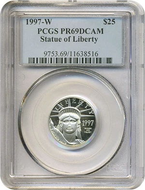 image for: 1997-W $25 Platinum Eagle PCGS Proof 69 DCameo