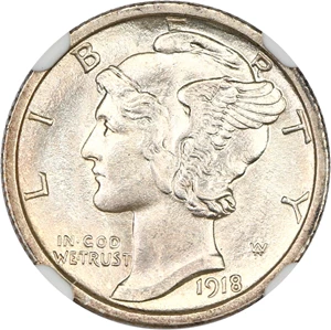 image for: 1918-S 10c NGC MS64