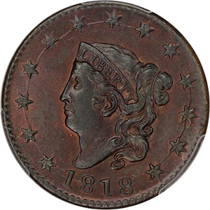 image for: 1818 1c PCGS MS63 BN