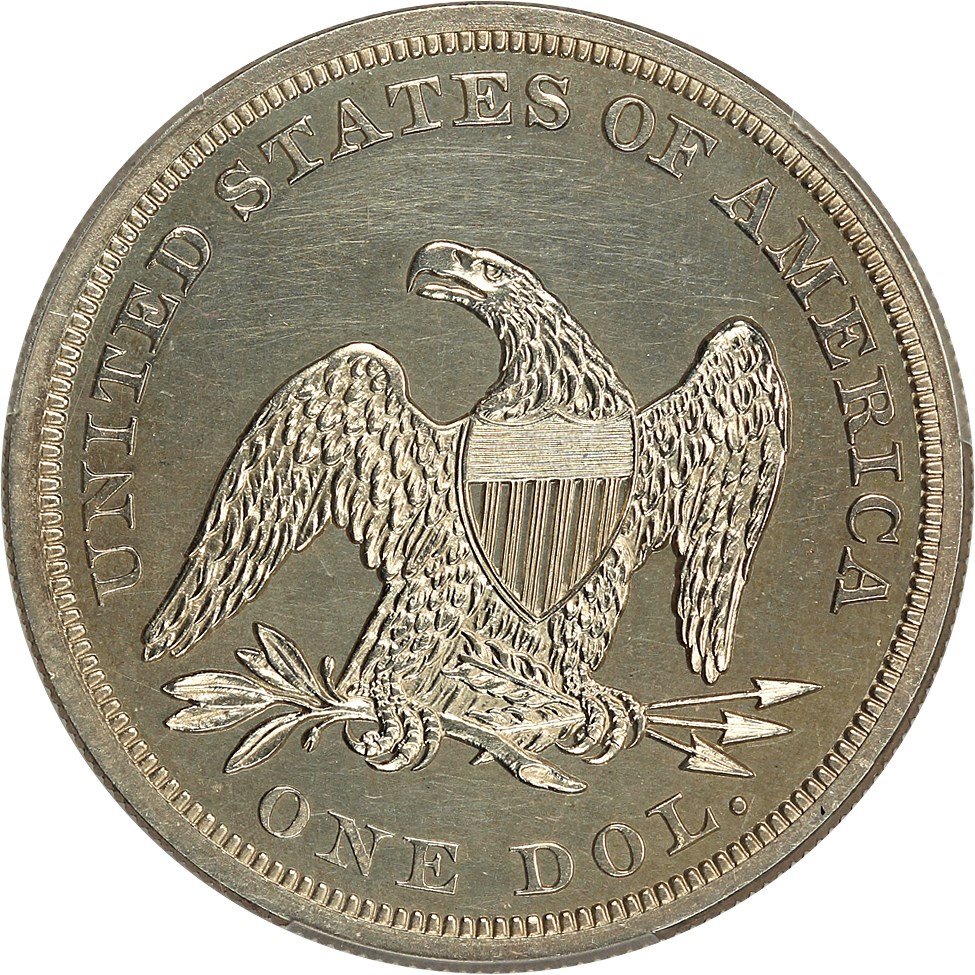image for: 1857 $1 PCGS Proof 63