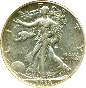 image for: 1938-D 50c ANACS XF45 Details (Cleaned)