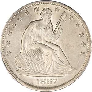 image for: 1867-S 50c PCGS MS63 ex: D.L. Hansen