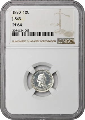 image for: Pattern: 1870 P10c NGC Proof 64 (J-843)