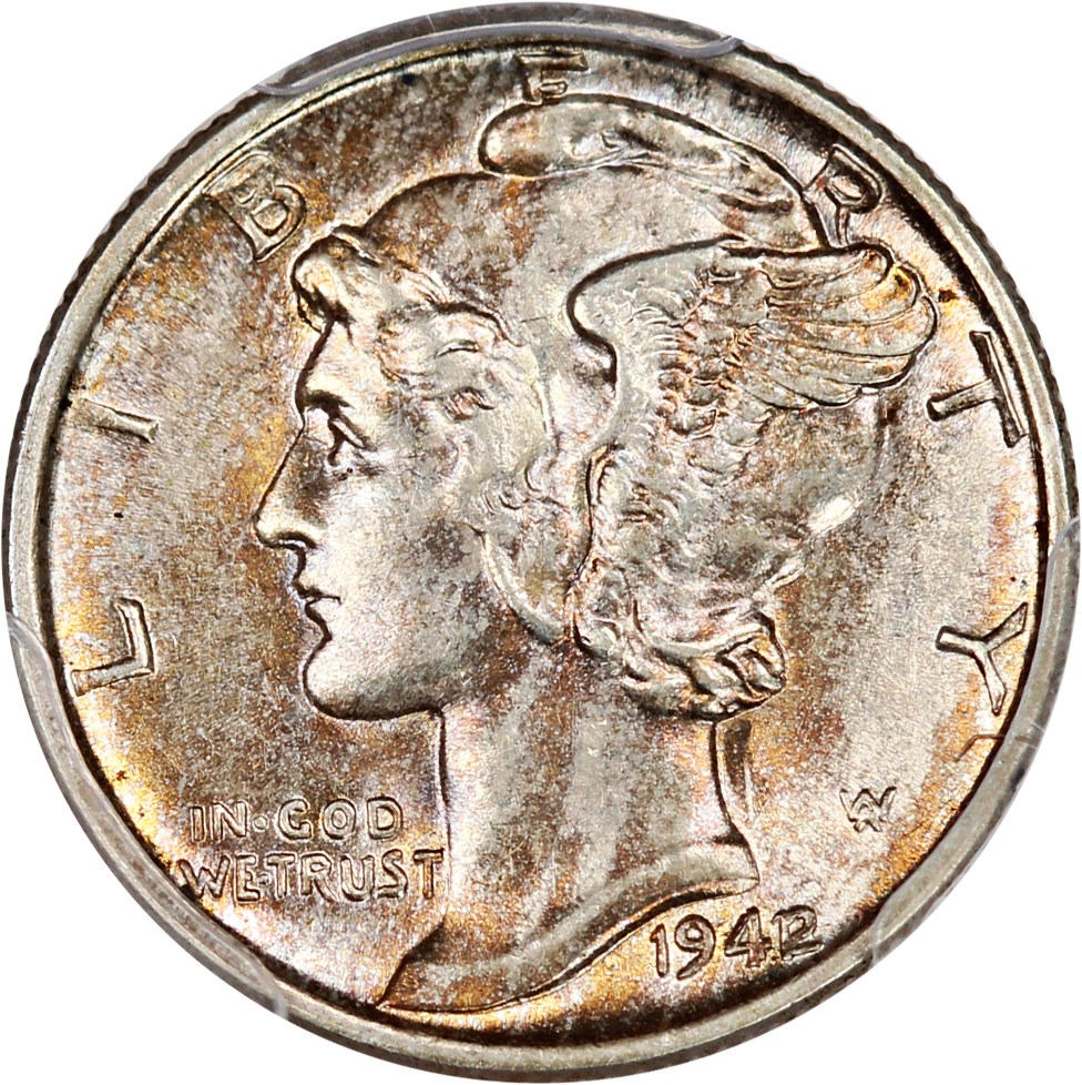 image for: 1942/1 10c PCGS/CAC AU58 FB
