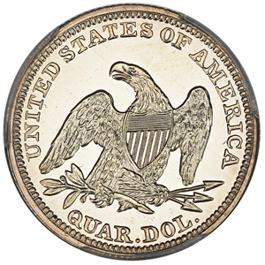image for: 1858 25c PCGS Proof 64 ex: D.L. Hansen