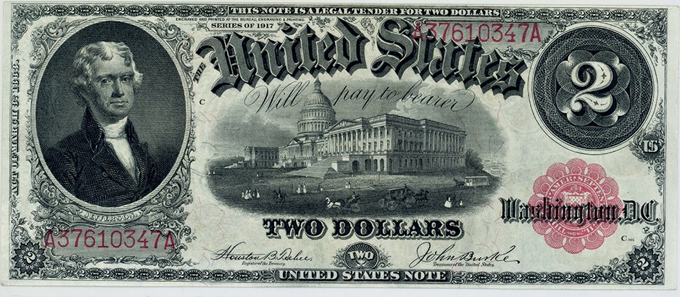 image for: FR. 57 1917 $2 Legal Tender PMG Choice Unc 63 EPQ