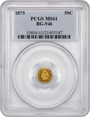 image for: 1875 Cal. Gold 50c PCGS MS61 (BG-946)