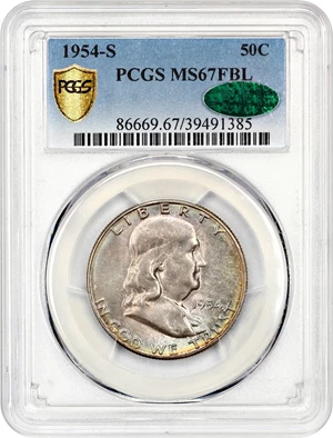 image for: 1954-S 50c PCGS/CAC MS67 FBL