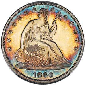 image for: 1860 50c PCGS/CAC Proof 63+ ex: D.L. Hansen