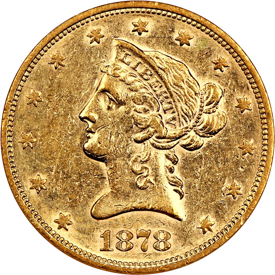 image for: 1878-S $10 NGC AU50