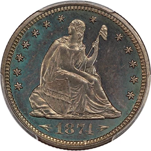 image for: 1874 25c PCGS Proof 65 (Arrows) ex: D.L. Hansen