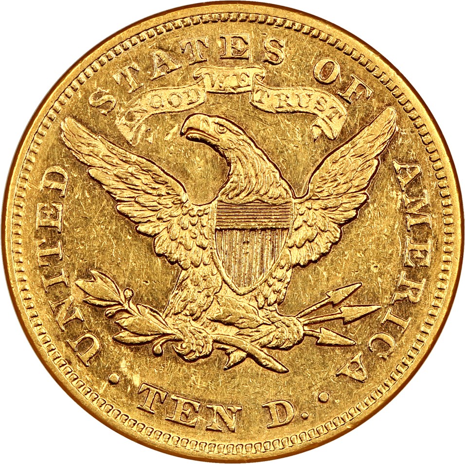 image for: 1868 $10 NGC AU50 (OH)