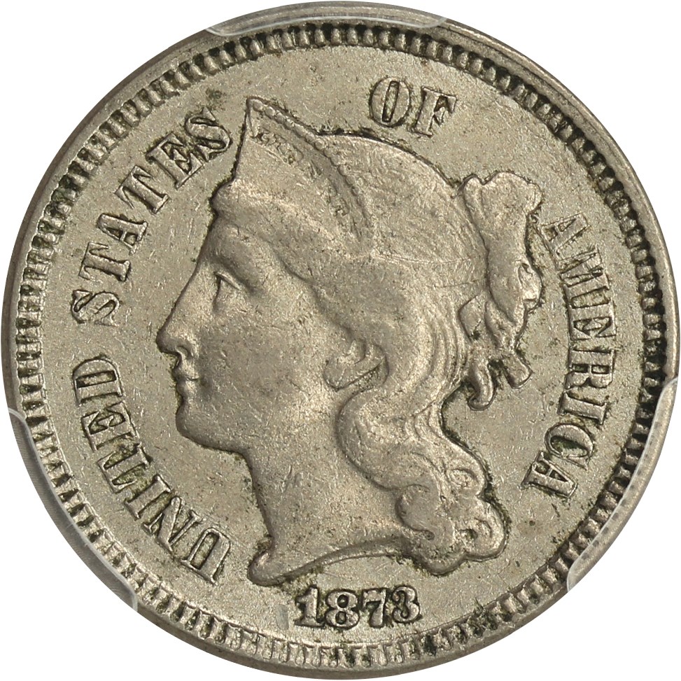 image for: 1873 3CN PCGS AU53 (Open 3)