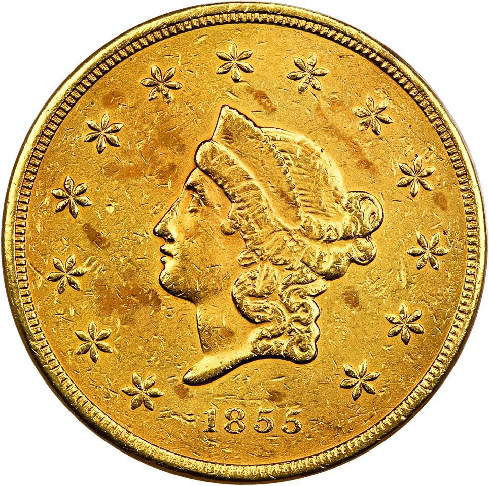 image for: 1855 Wass Molitor & Co., Large Head $50 PCGS AU Details (Repaired, K-9)