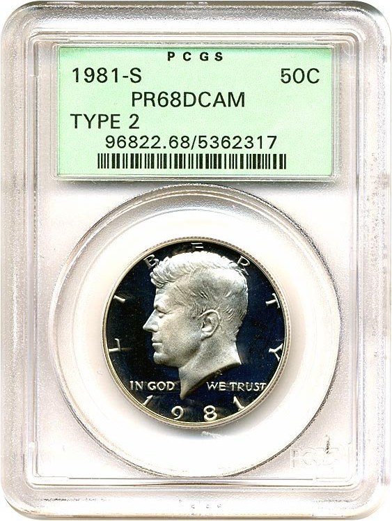 image for: 1981-S 50c Ty.2 PCGS Proof 68 DCameo