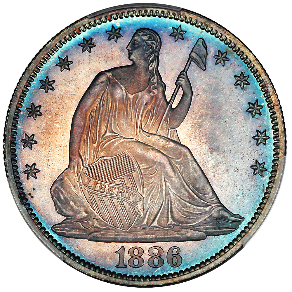 image for: 1886 50c PCGS/CAC Proof 66+ ex: D.L. Hansen