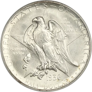 image for: 1936-S Texas 50c PCGS MS65 (OGH)