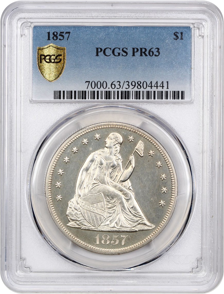 image for: 1857 $1 PCGS Proof 63