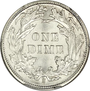image for: 1891-S 10c PCGS MS66