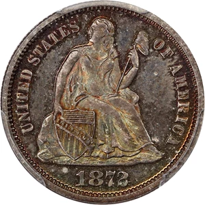 image for: 1872 10c PCGS Proof 66 ex: D.L. Hansen