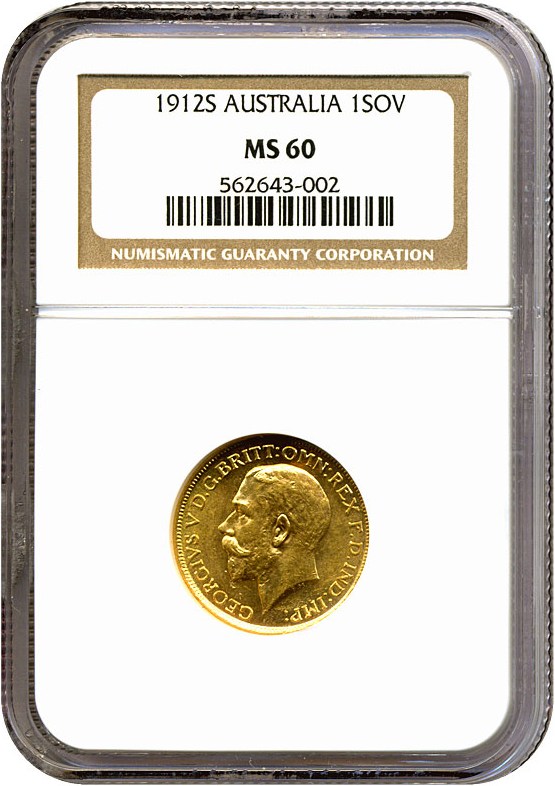 image for: Australia: 1912-S Sov  NGC MS60