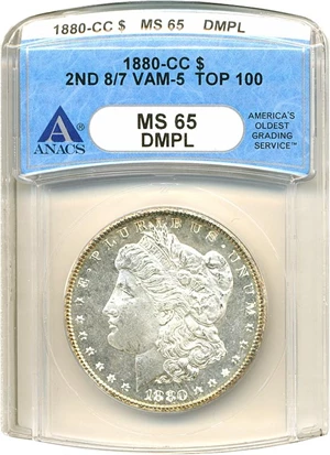 image for: 1880-CC $1 ANACS MS65 DMPL