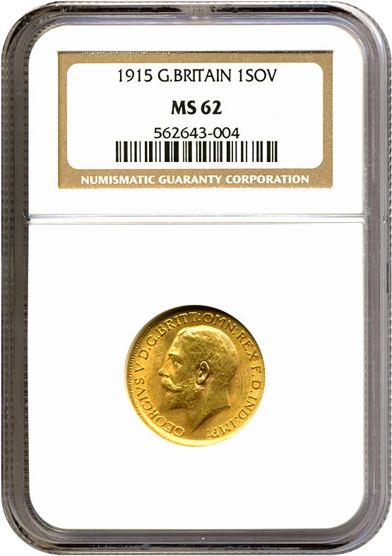 image for: Great Britain: 1915 Sov  NGC MS62
