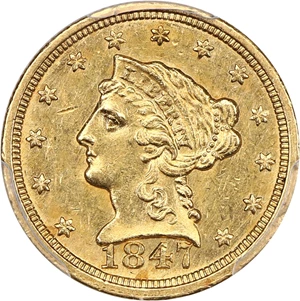 image for: 1847-C $2 1/2 PCGS MS61