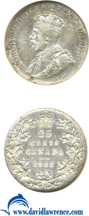 image for: Canada: 1912 25C ANACS AU53
