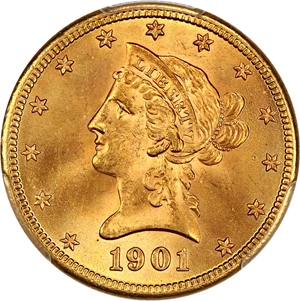 image for: 1901 $10 PCGS MS65+