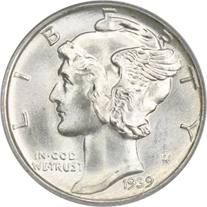 image for: 1939 10c PCGS MS67