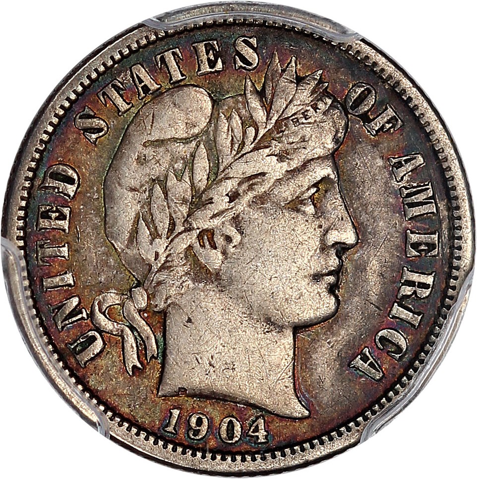 image for: 1904-S 10c PCGS/CAC VF35