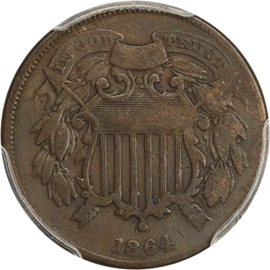 image for: 1864 2c PCGS F12 (Small Motto)