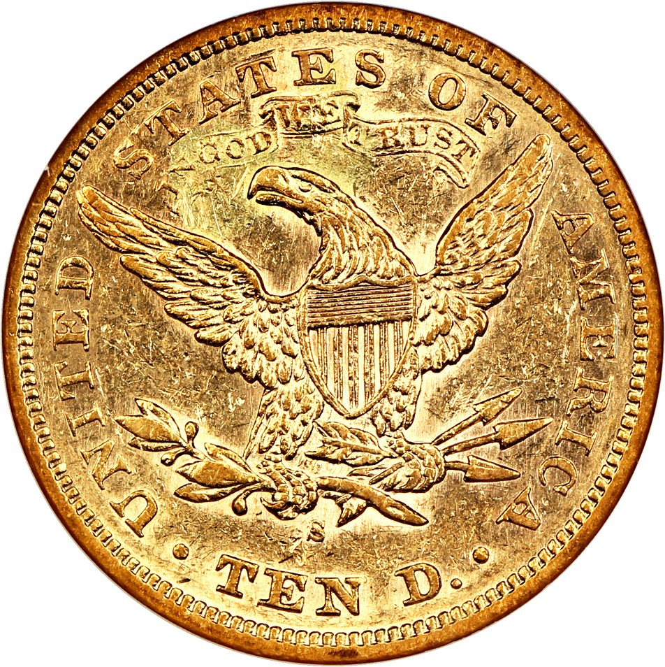 image for: 1878-S $10 NGC AU50