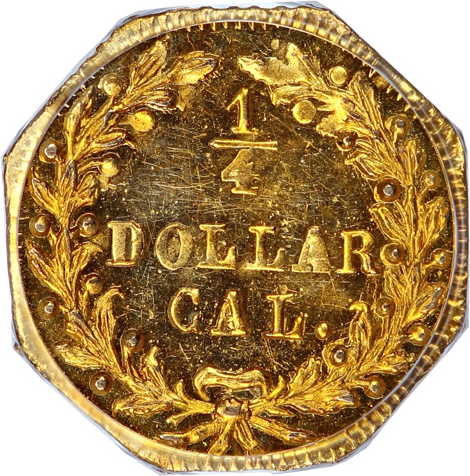 image for: 1872/1 Cal. Gold 25c PCGS MS63 (BG-790)