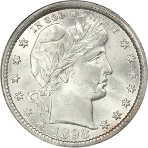 image for: 1898 25c NGC MS64