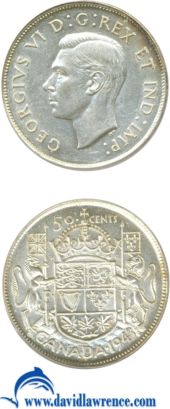 image for: Canada: 1943 50C  ICG AU50 