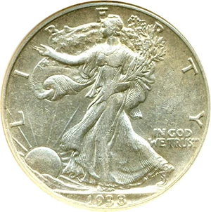 image for: 1938-D 50c ANACS AU50 Details (Cleaned)