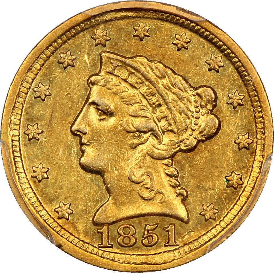 image for: 1851-D $2 1/2 PCGS XF45