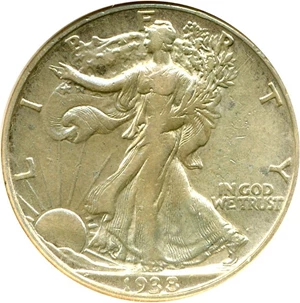 image for: 1938-D 50c ANACS XF45 (Cleaned)