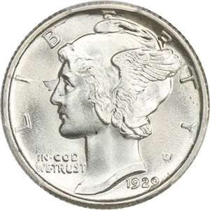image for: 1929 10c PCGS MS65