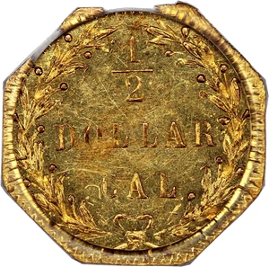 image for: 1875 Cal. Gold 50c PCGS MS61 (BG-946)